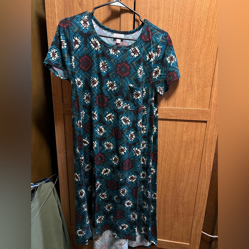 Patterned Teal Dress